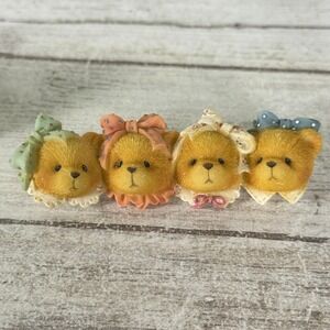 Bear Quadruplets PRISCILLA HILLMAN 1996‎ Vintage Resin Brooch Pin M-2497